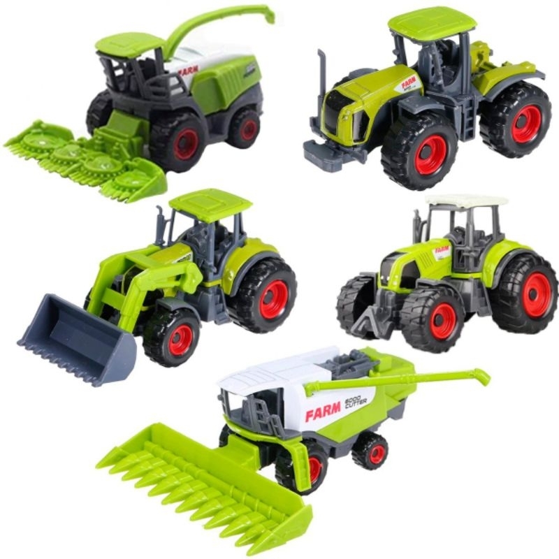 Kit colecionável com 5 tratores e colheitadeiras em metal Farm Set Farm Tractor Set Coleção