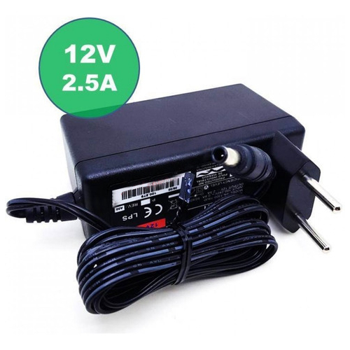 5 Fontes 12V 2,5A, para Receptor Sky, Modem Net Plug P4 Com pino central Bivolt Envio Ja