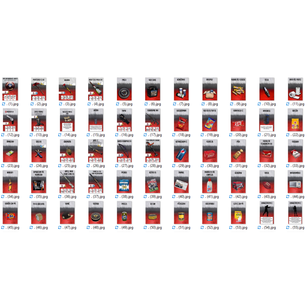 Cartas Personalizadas Zombicide / outros - Papel 240g Com Laminação - Mini USA