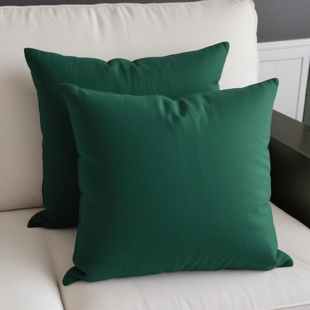 2 Capas Almofadas Jacquard Linho 45x45cm Verde Escuro