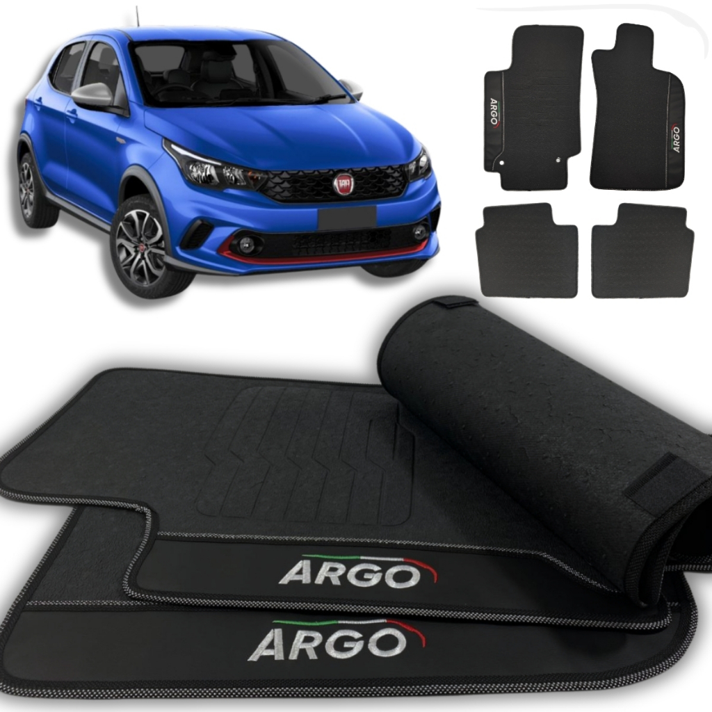 Tapete Borracha Para Argo 2017 2018 2019 2020 a 2024 2025 4 Pç Linha Premium Impermeável Exclusiva