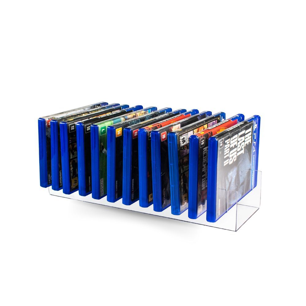 Suporte Porta Jogos Acrílico Cristal Ps3, Ps4, Ps5, Xbox, Blu-ray