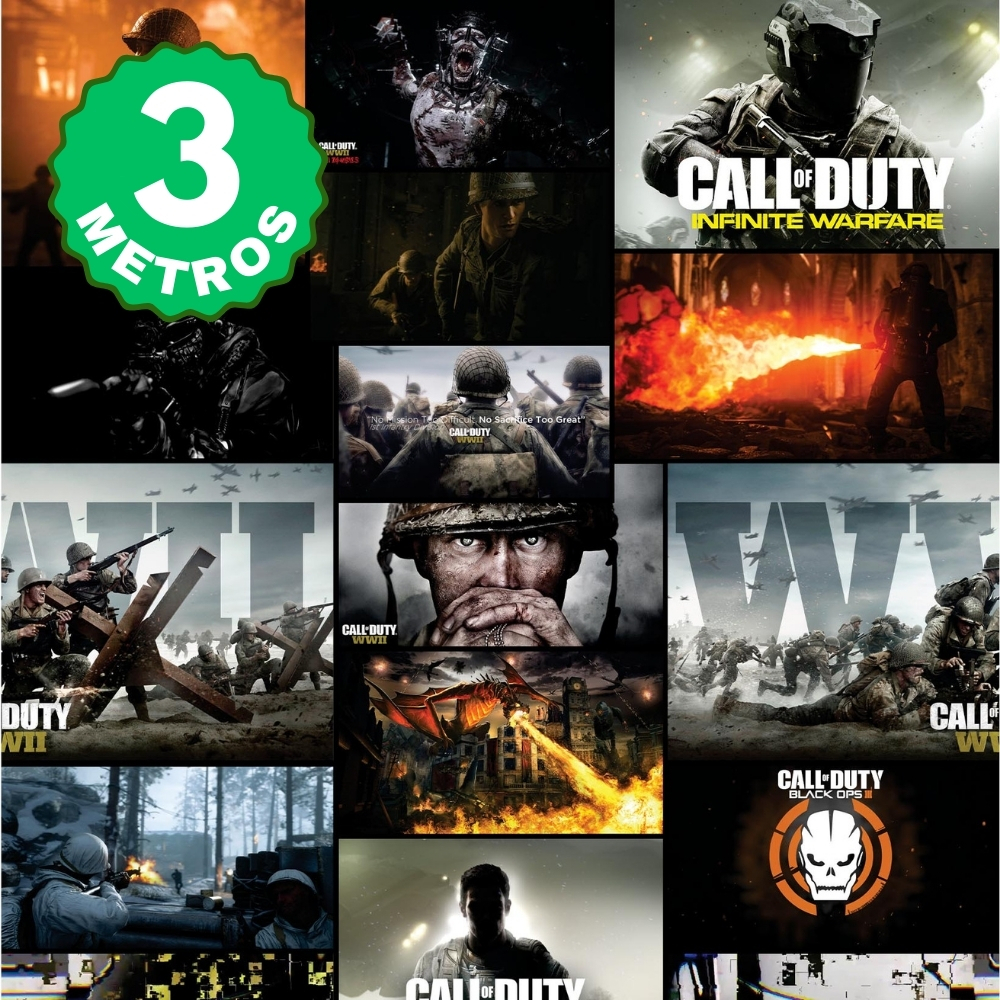 Papel de Parede Adesivo Call Of Duty Playstation e Xbox Jogo Decoração Quarto Gamer Adesivo Lavável