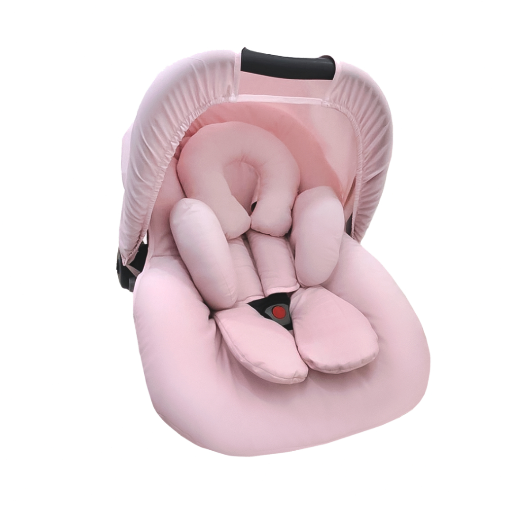 Kit 5 Passeio - Capa para Bebe Conforto, Capota protetora solar, Protetores de Cinto E Apoio Redutor Anatômico Segurança