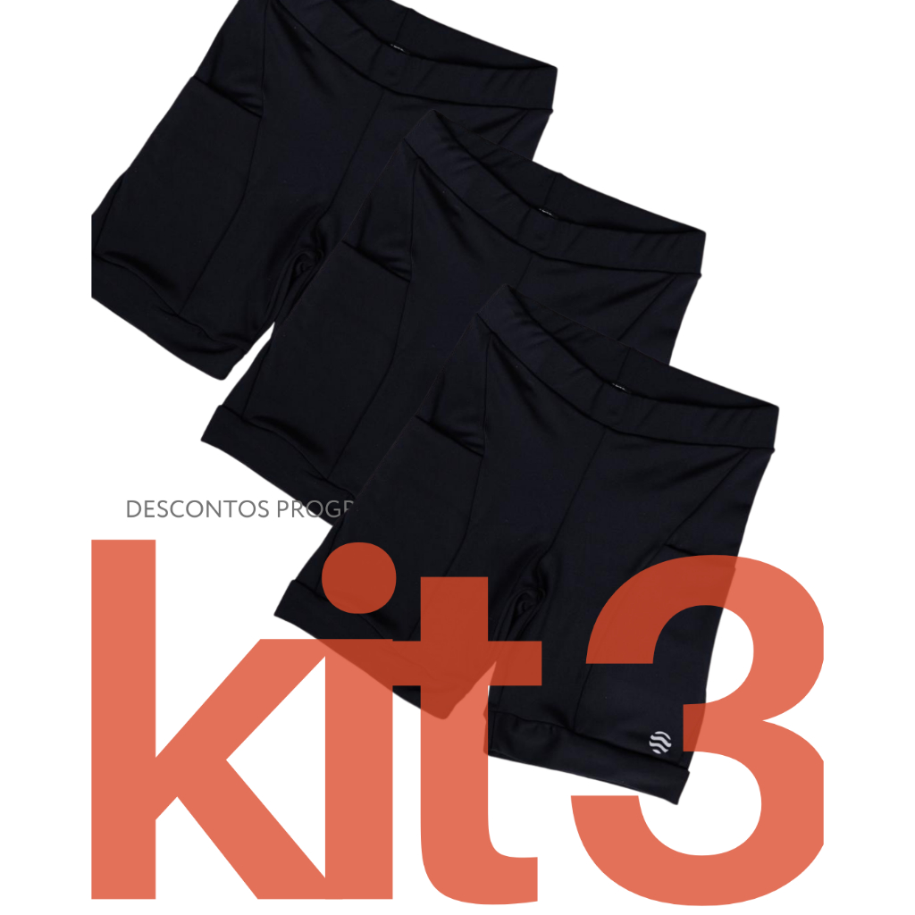 Kit 3 Bermuda Masculina de Compressão com bolsos laterais ideal Para Corrida, Treino, Academia