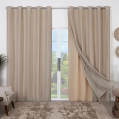 Cortina Flame De Linho e Forro 2,80 X 1,70 para Janela