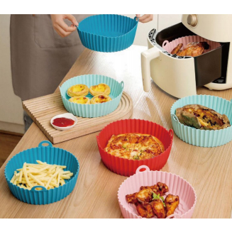 Fritadeira De Ar Silicone Para Fritadeira Cesta Mais Crocante Air Frywr Lavável Gel De Sílica Tapete De Cozimento
