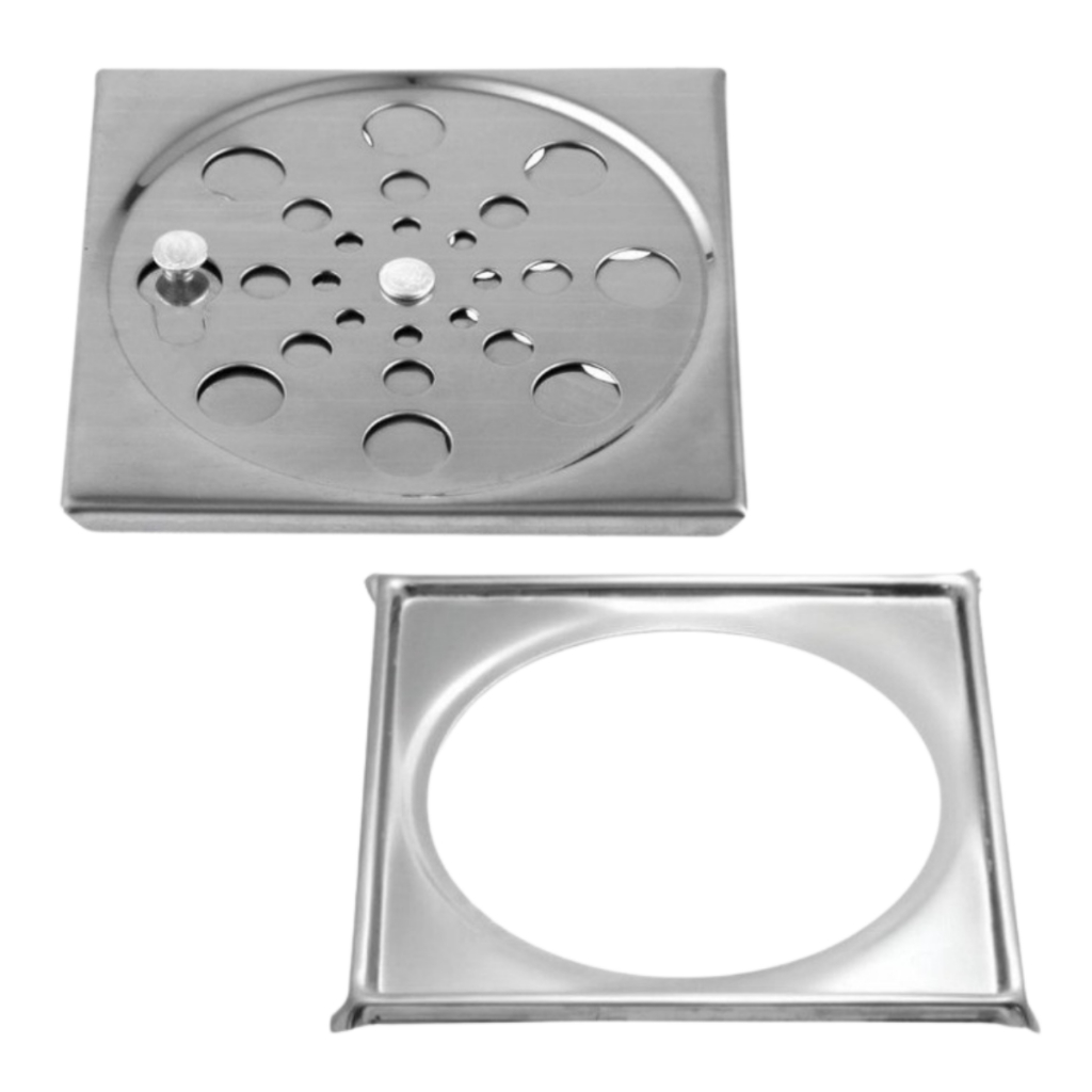 Ralo Grelha Tampa Inox 15x15 CM para Banheiro Lavabo Área Externa Quadrado com Caixilho - Com Fechamento contra Insetos em Oferta na Shopee