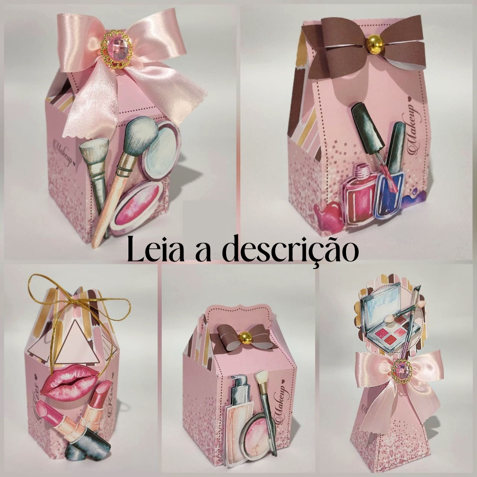 Kit PEGUE E MONTE Maquiagem  | Lembrancinhas caixinhas personalizadas | festa Aniversário | Com ou Sem Aplique