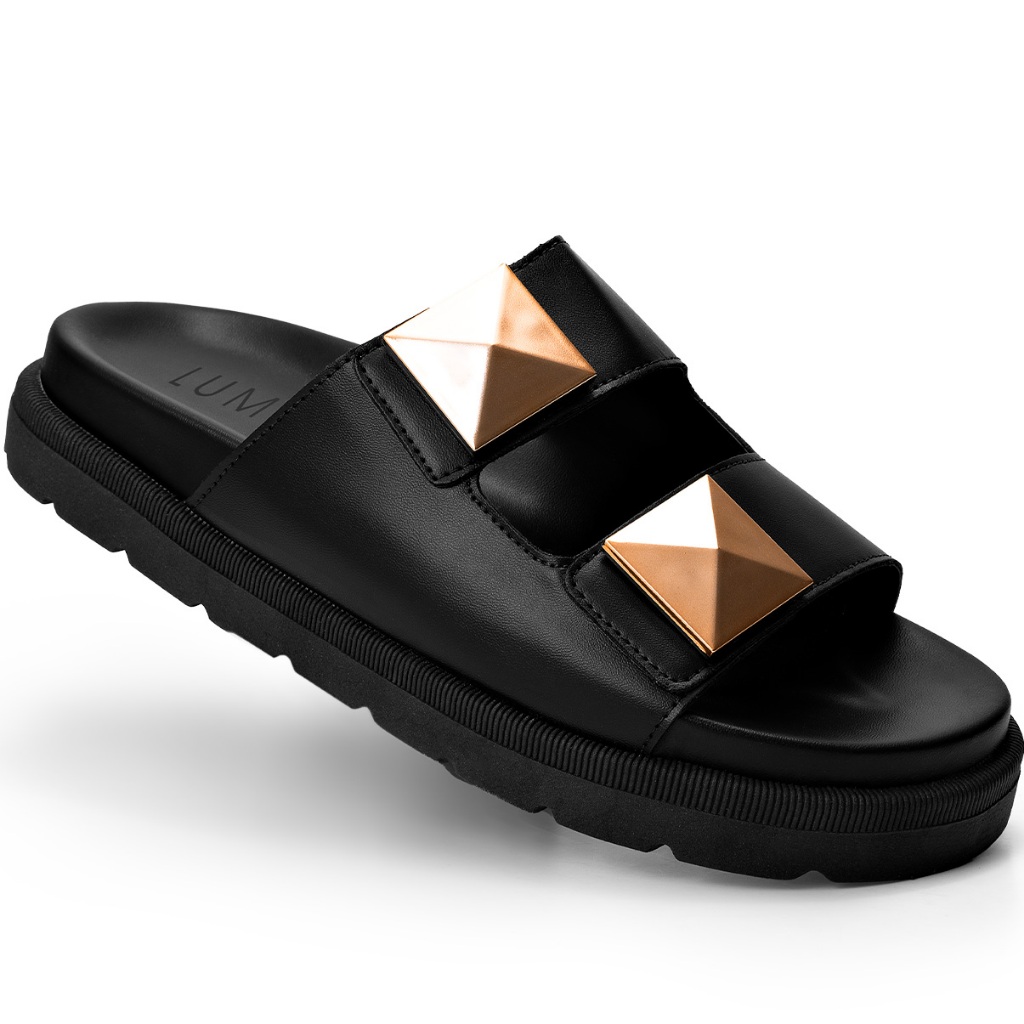 Papete Feminina Lumiss Spike Pirâmide Chinelo Casual Confortável Preto em Oferta na Shopee