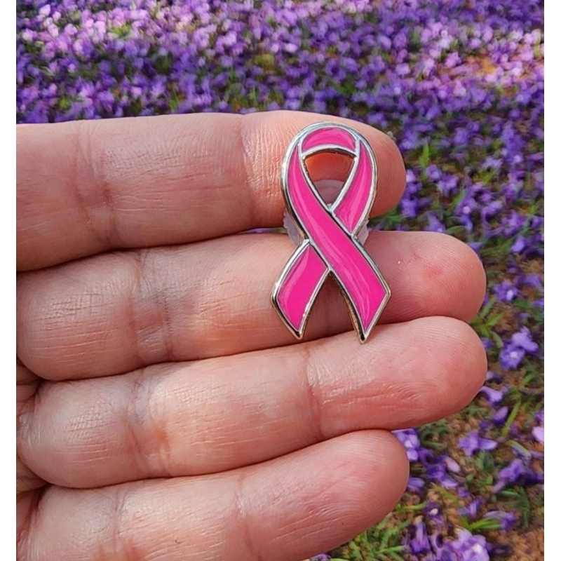 kit 5 Pin, Broche Laço Outubro Rosa , Campanha, Concientização da Prevenção Câncer