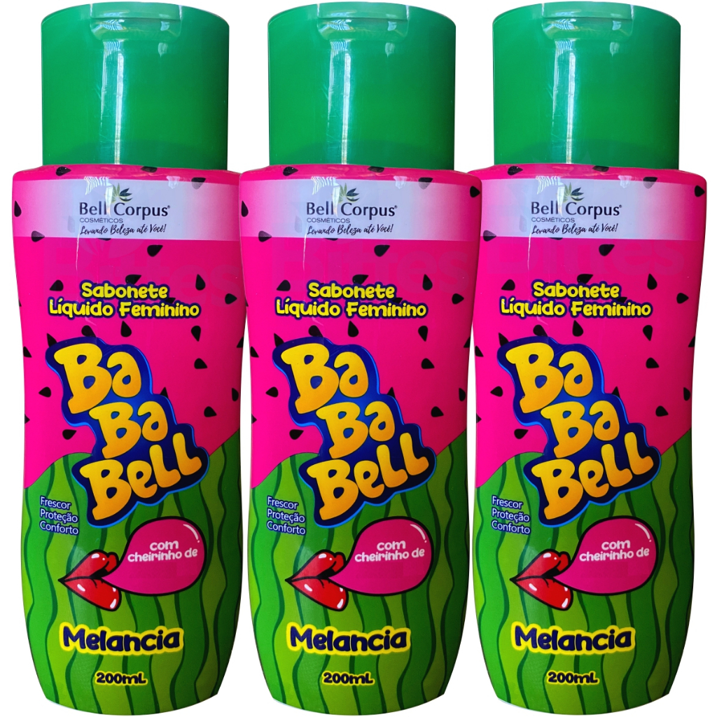 KIT 3 Sabonete Líquido Higiene íntima Melancia Bell Corpus Cosméticos