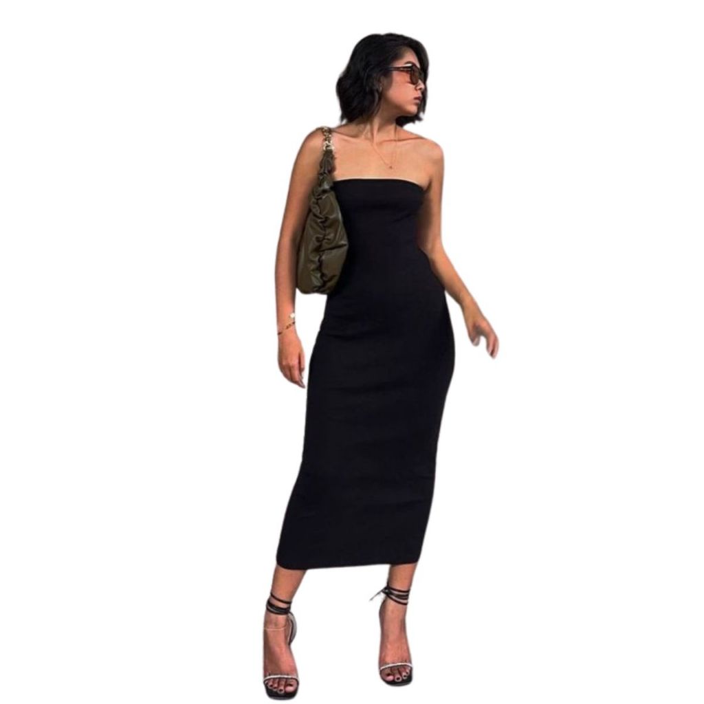 Vestidos Femininos Tomara Que Caia Tubinho Elegante Casual Luxo Moda Festa Eventos