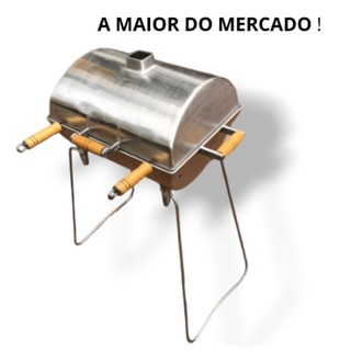 Churrasqueira Bafo Alumínio Fundido Grande Com Pezinho em Oferta na Shopee