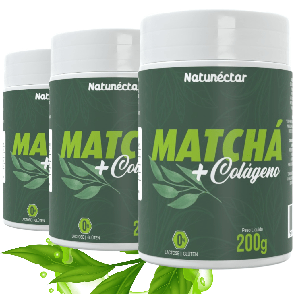 Kit Combo 3X Matchá + Colágeno 600g Pó Natunéctar