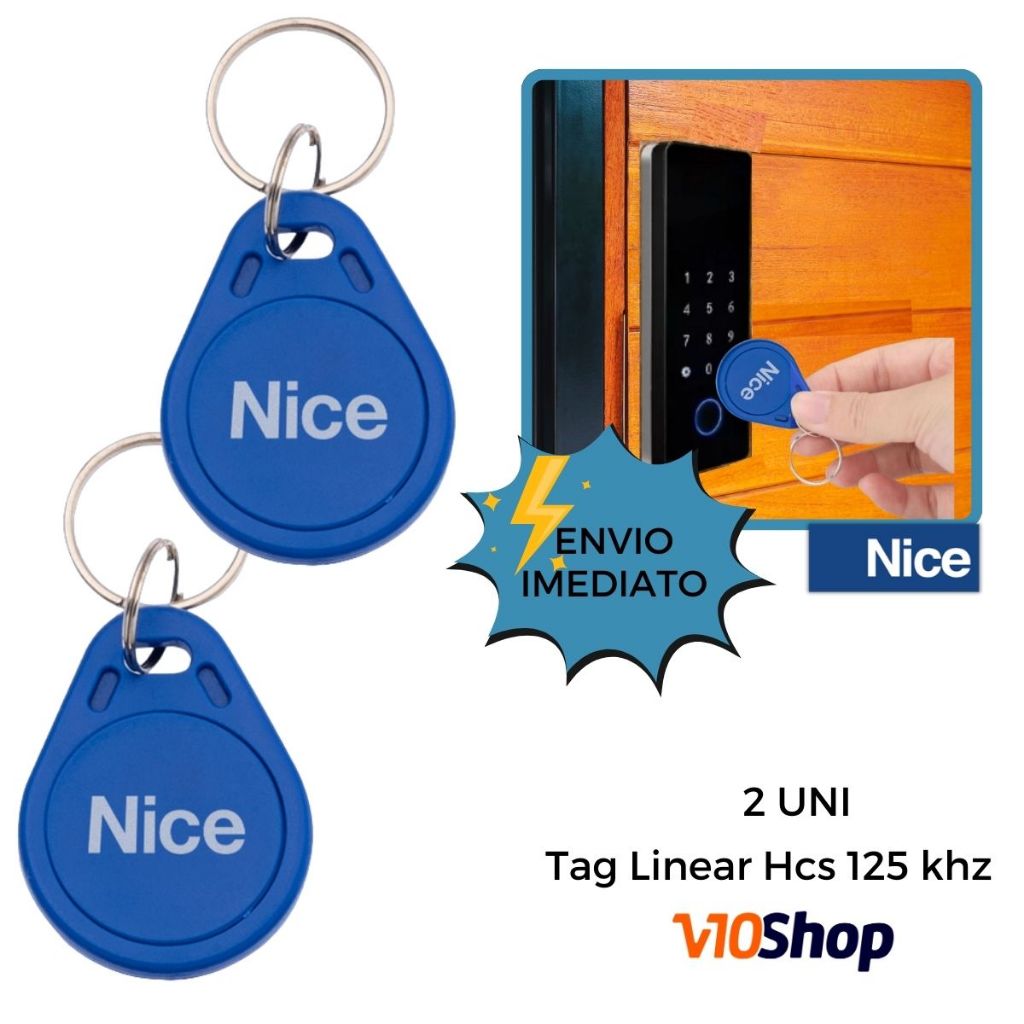 Kit 2 Chaveiro Aproximação Tag Nice Linear Hcs 125 khz Azul Controle de Acesso Fechadura em Oferta na Shopee