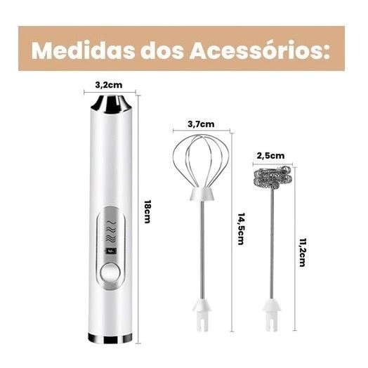 Batedor Misturador Mixer Elétrico para Bebidas Leite Café Clara de Ovo 2 em 1 — imagem 2 de 2
