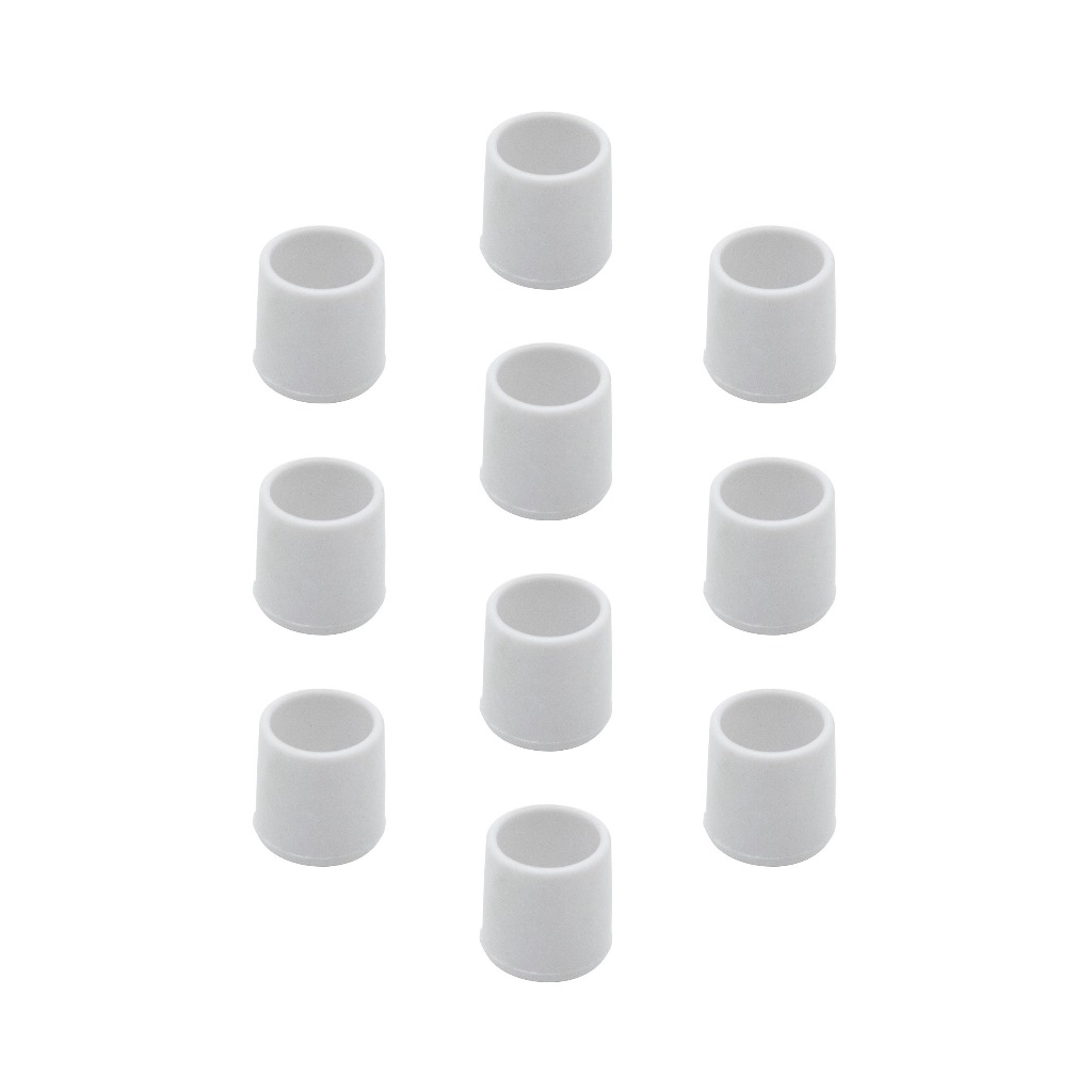 Kit Com 12 Ponteiras Pé De Cadeira Móveis Pvc Externa 3/8 9mm