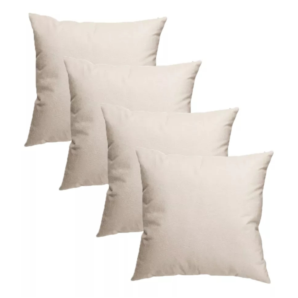 Kit 4 Almofadas Cheias 45x45cm Suede Com Capa e Enchimento Decorativas