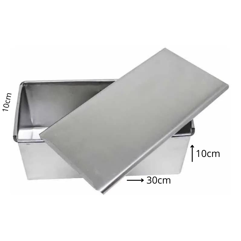 Forma Pão Caseiro Bolo Super Fatia 30x10x10 Slice Cake  com Tampa Alumínio em Oferta na Shopee