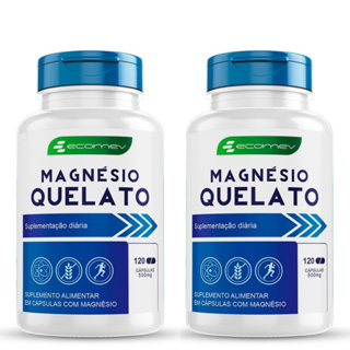 Kit 2x Magnesio Quelato Puro Concentrado 500mg 240Cáp Ecomev Original Com Laudo em Oferta na Shopee