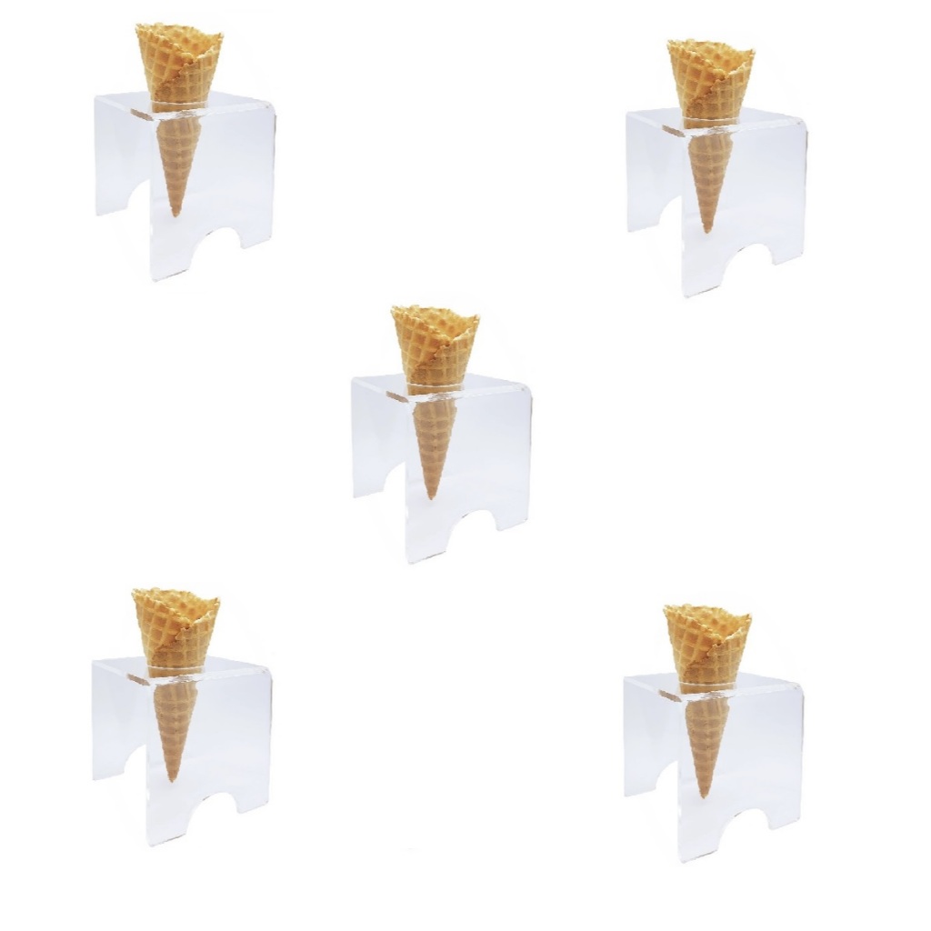 Suporte Pizza Porta Cone Temaki Sorvete Doce Batatas Mesa Casquinha Cascão Acrílico1 Furo 05UND