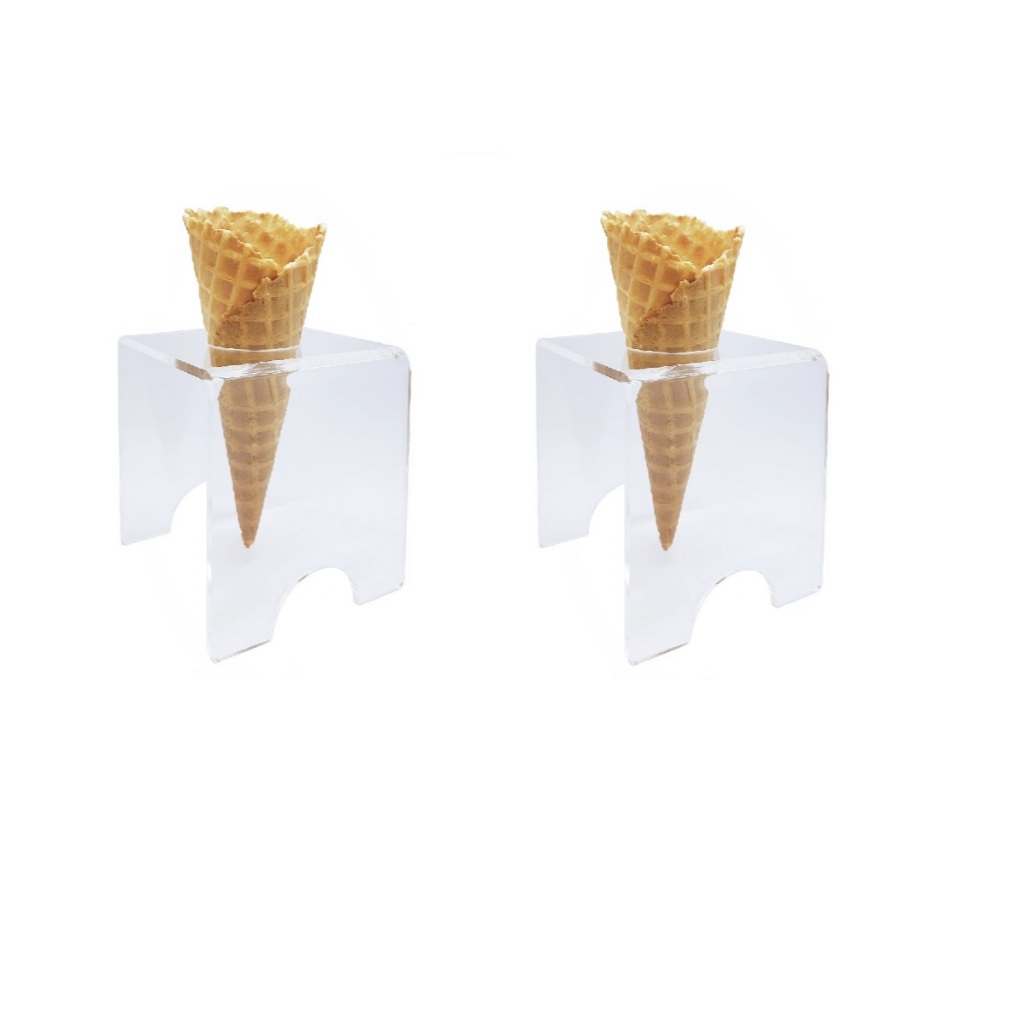 Suporte Pizza Porta Cone Temaki Sorvete Doce Batatas Mesa Casquinha Cascão Acrílico 1 Furo 02UND