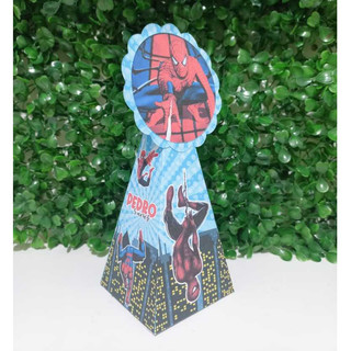Caixa Pirâmide Homem Aranha | Kit Festa Homem Aranha | Lembrancinhas Homem Aranha| Pegue e Monte