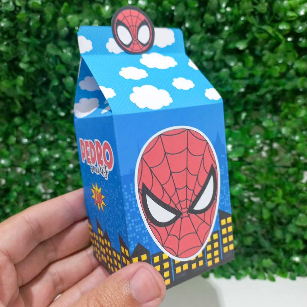 Caixa Milk Homem Aranha | Lembrancinhas Homem Aranha | Personalizados Homem Aranha | Pegue e Monte