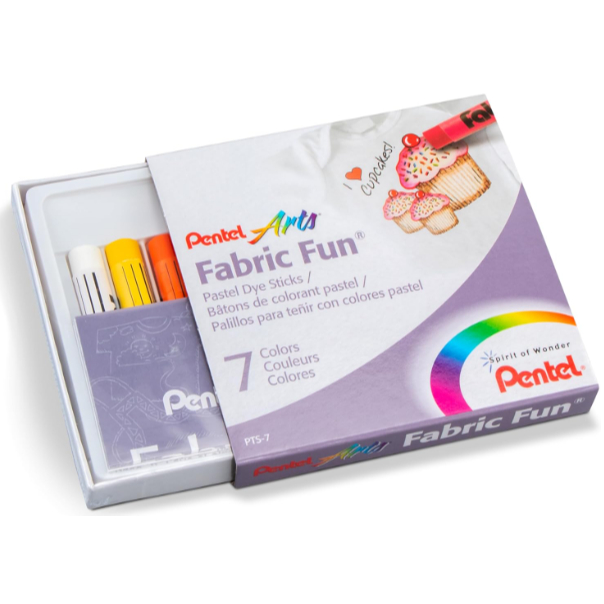 Giz Pastel Seco Pentel Fabric Fun PTS-7 Para Tecido - 7 Cores