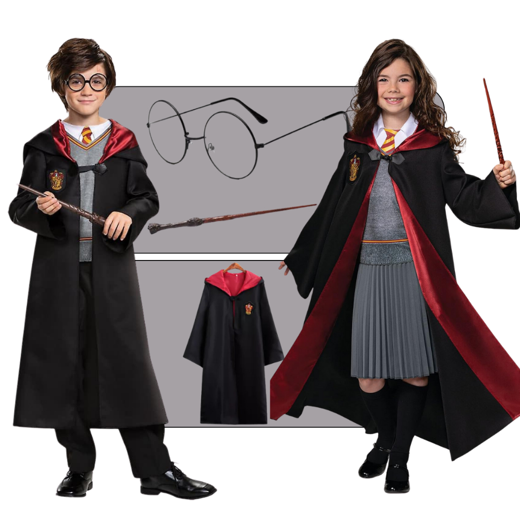 Fantasia Harry Potter Grifinória Com Óculos Varinha Infantil Carnaval em Oferta na Shopee