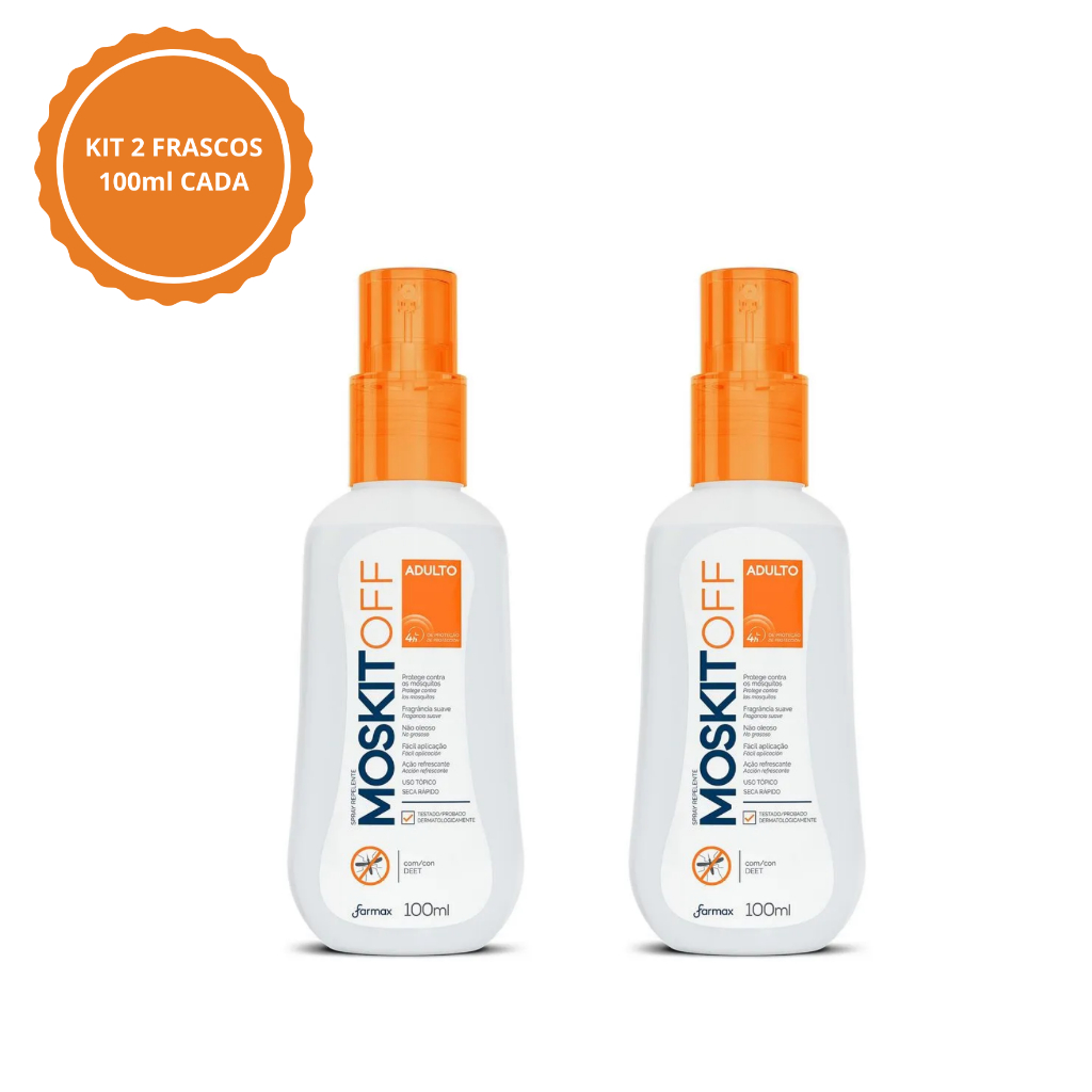 Kit 2un Repelente de Insetos Moskitoff Spray 100ml - Contra Mosquito da Dengue