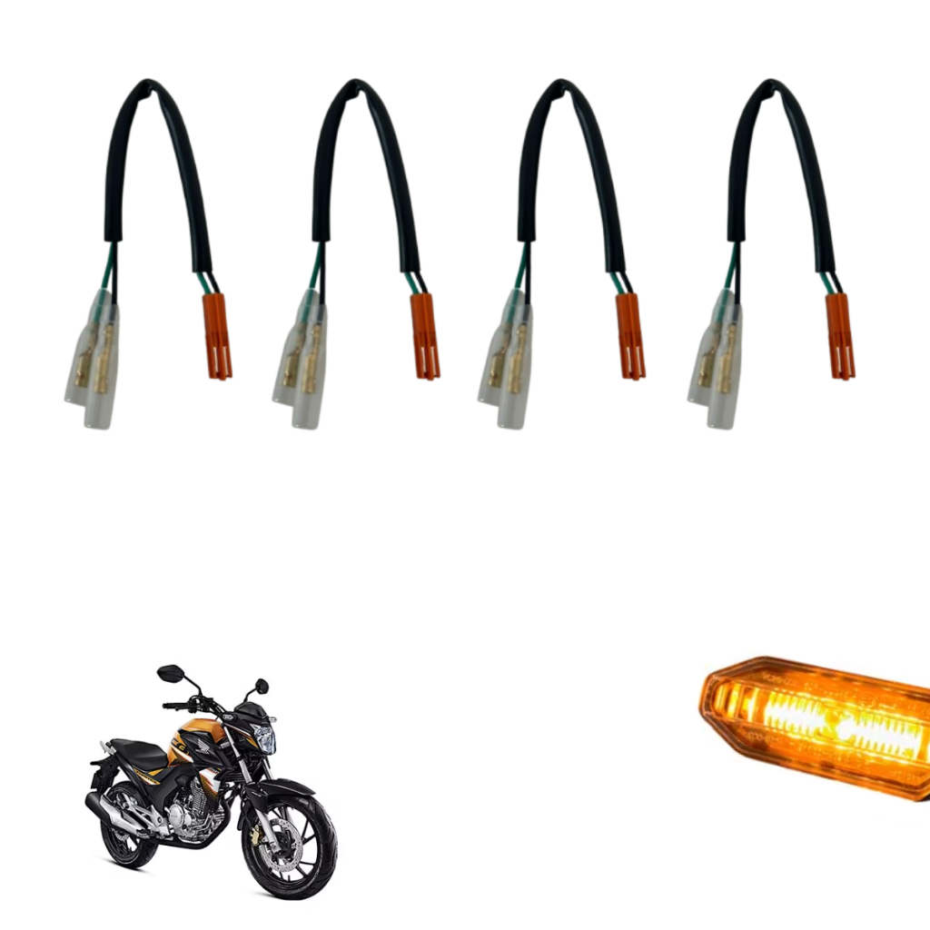 Kit 4 Plug Adaptador Conector Para Piscas Para Titan Fan Start Cargo 2014 Em Diante em Oferta na Shopee