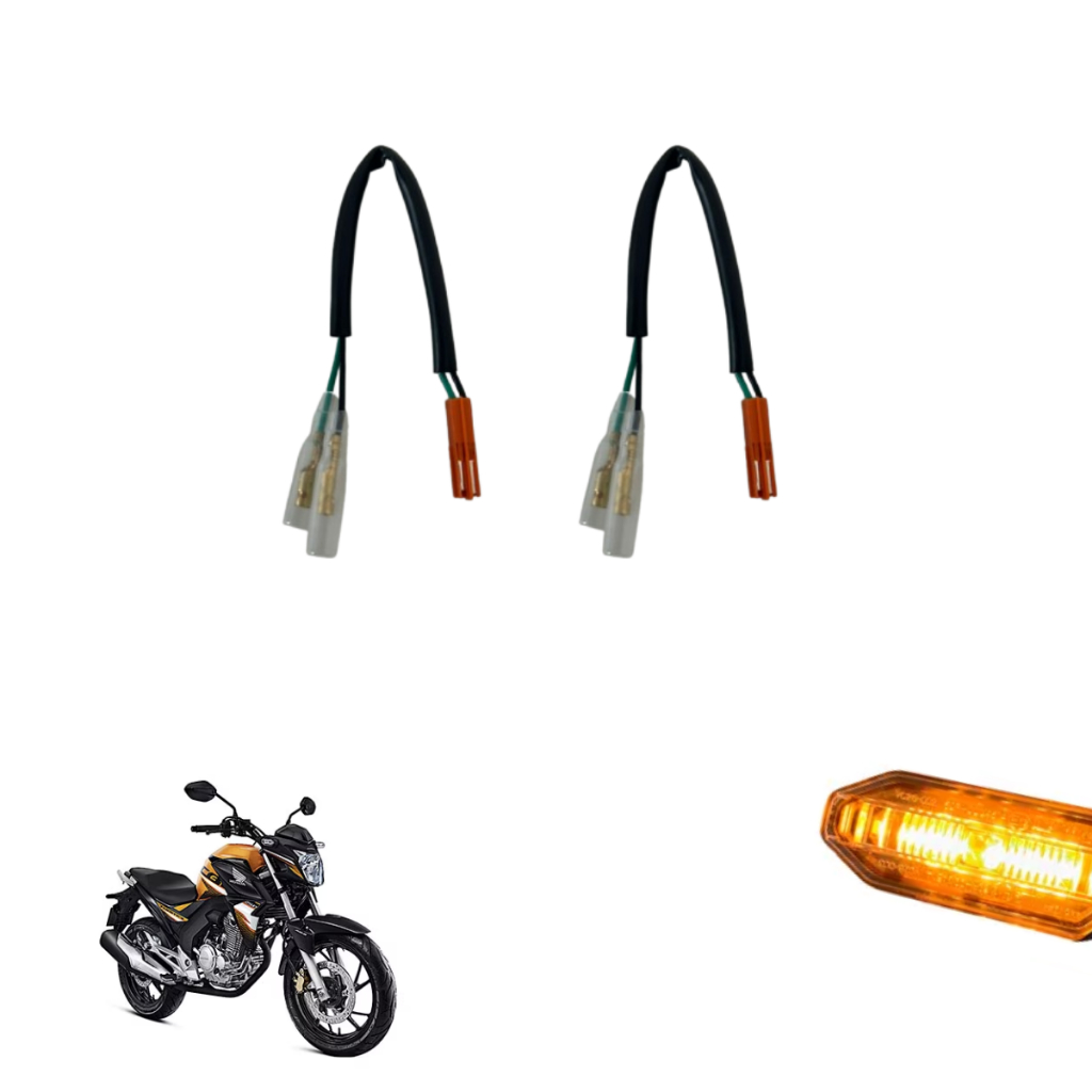 Par de Plug Adaptador Conector Bala Palito Seta Para Honda Sem Cortar Fio em Oferta na Shopee