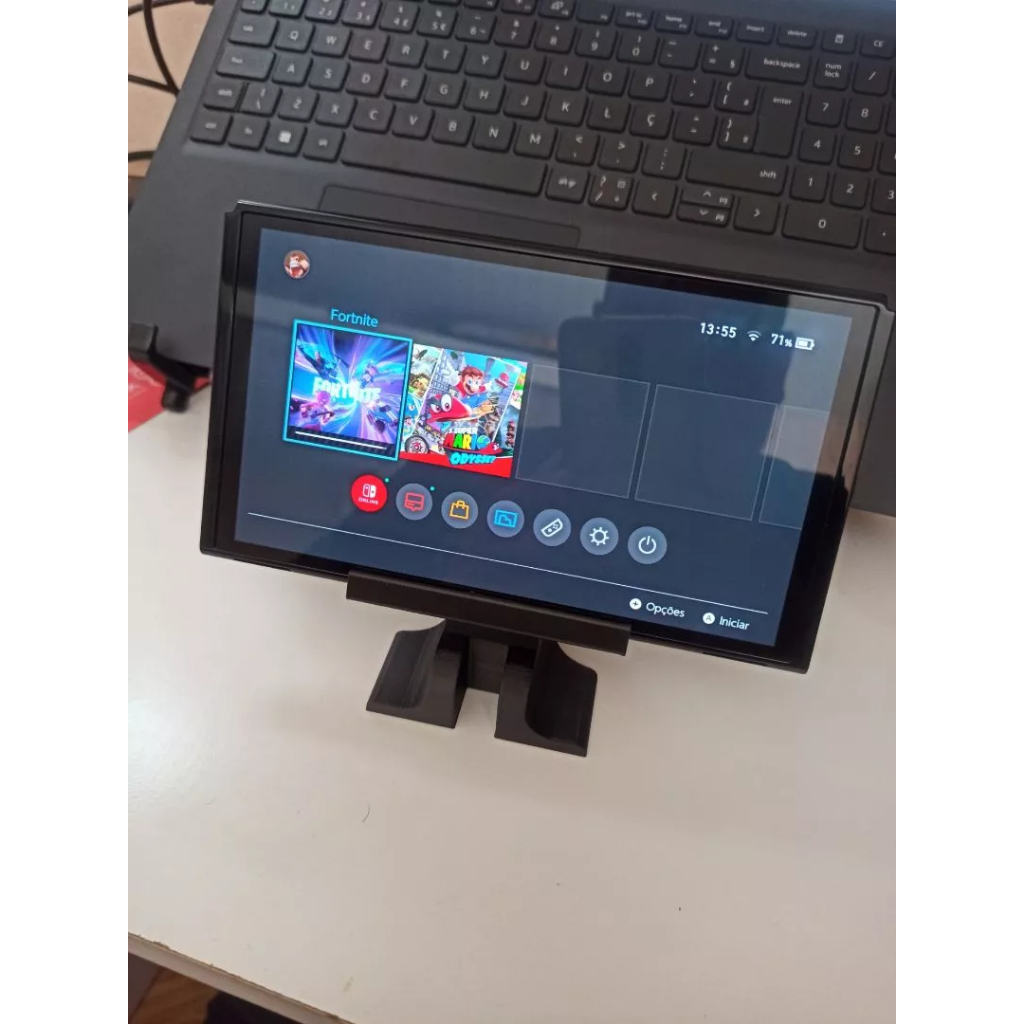 Suporte Console Video Game Nintendo Switch Reclinável - Entrada Carregador — imagem 2 de 2