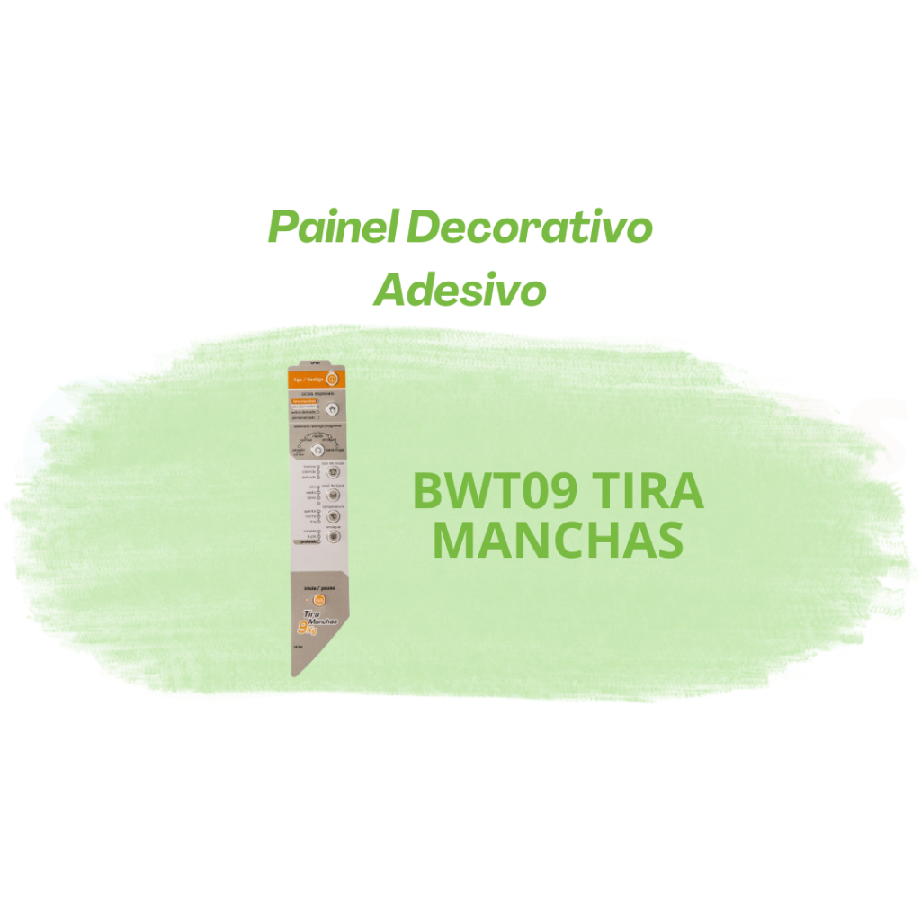 Painel decorativo adesivo compatível lavadora Brastemp BWT09 Tira Manchas