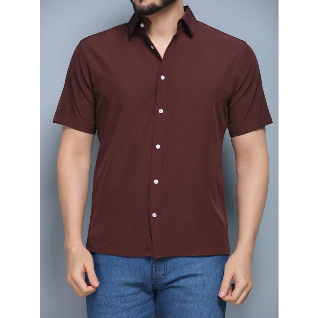 camisa social manga CURTA microfibra com Elastano Slim fit nao massa  passa fácil em Oferta na Shopee