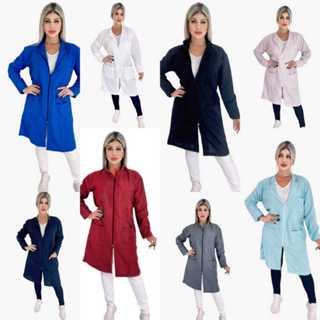 Jaleco com ZIPER Unissex Oxford Gola Padre Simples Manga Longa 18 em Oferta na Shopee