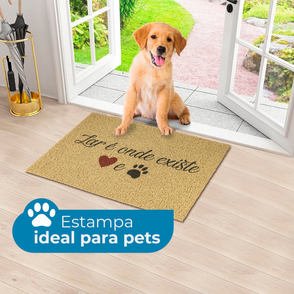 Capacho Tapete Porta entrada Lar é onde existe Pet 40x60cm em Oferta na Shopee