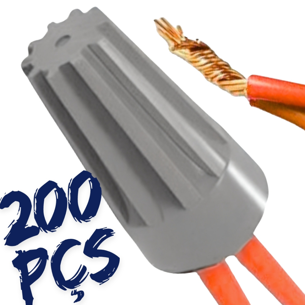 200X Emenda de Fios Conector Torção Cinza Sp1 0,8mm A 2,5mm (Pacote c/ 200pçs)