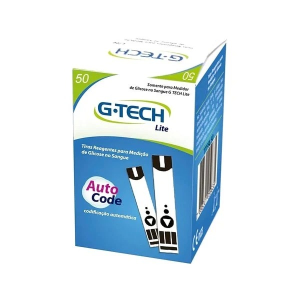 Tiras De HGT P/ Medição De Glicose G-TECH Lite c/50 em Oferta na Shopee