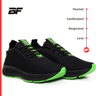 Tênis para Academia Masculino Esportivo Caminhada Treino Malhar Branco BF Shoes em Oferta na Shopee
