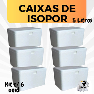 Kit com 6 Caixas de Isopor EPS 5 litros para Gelo, Refrigerante, latas e Medicamentos em Oferta na Shopee