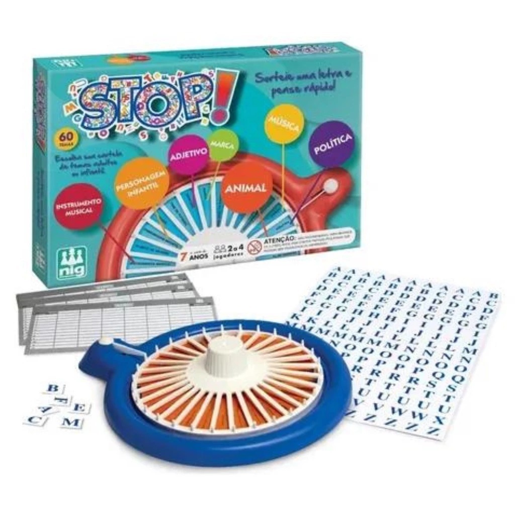 Jogo Stop Pense Rapido Com Roleta - Nig Brinquedos 0162