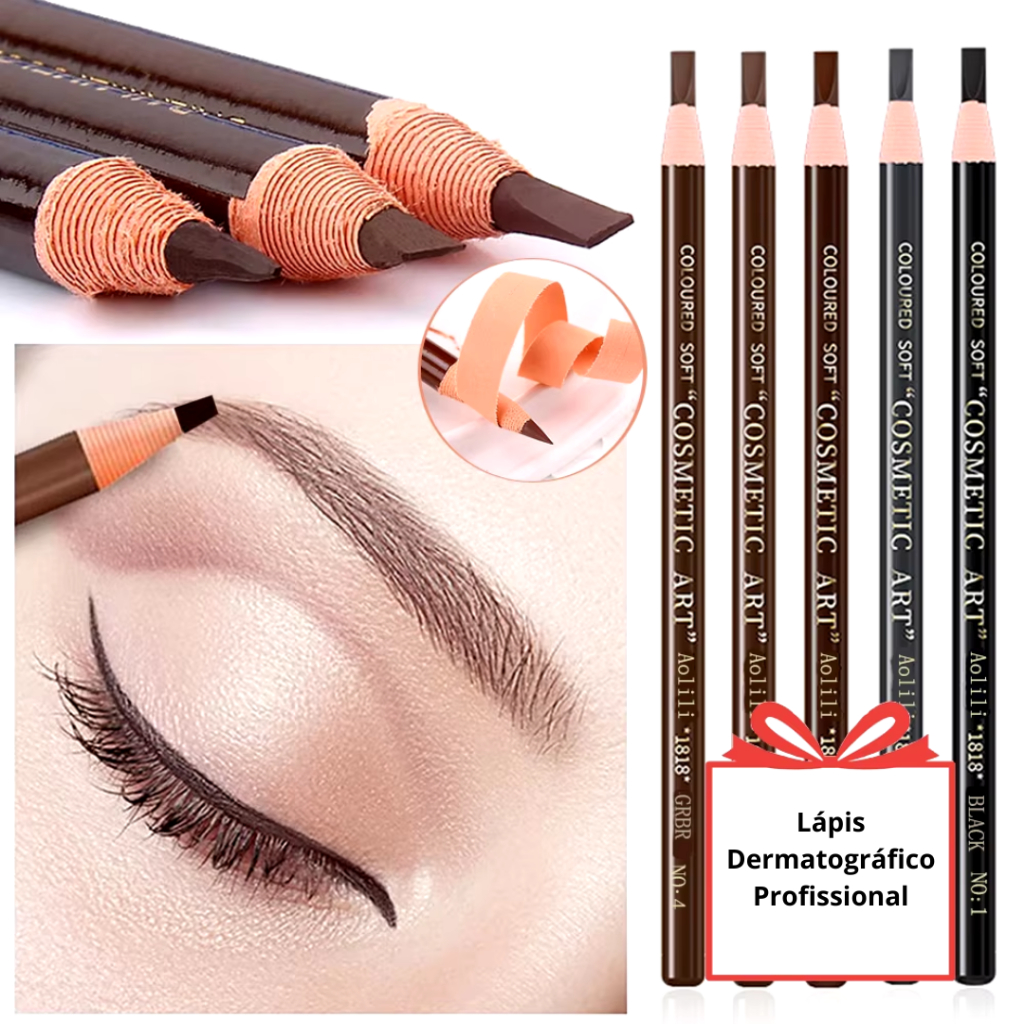Lapis dermatografico Preto Aolili para design sobrancelhas micropigmentacao microblading em Oferta na Shopee