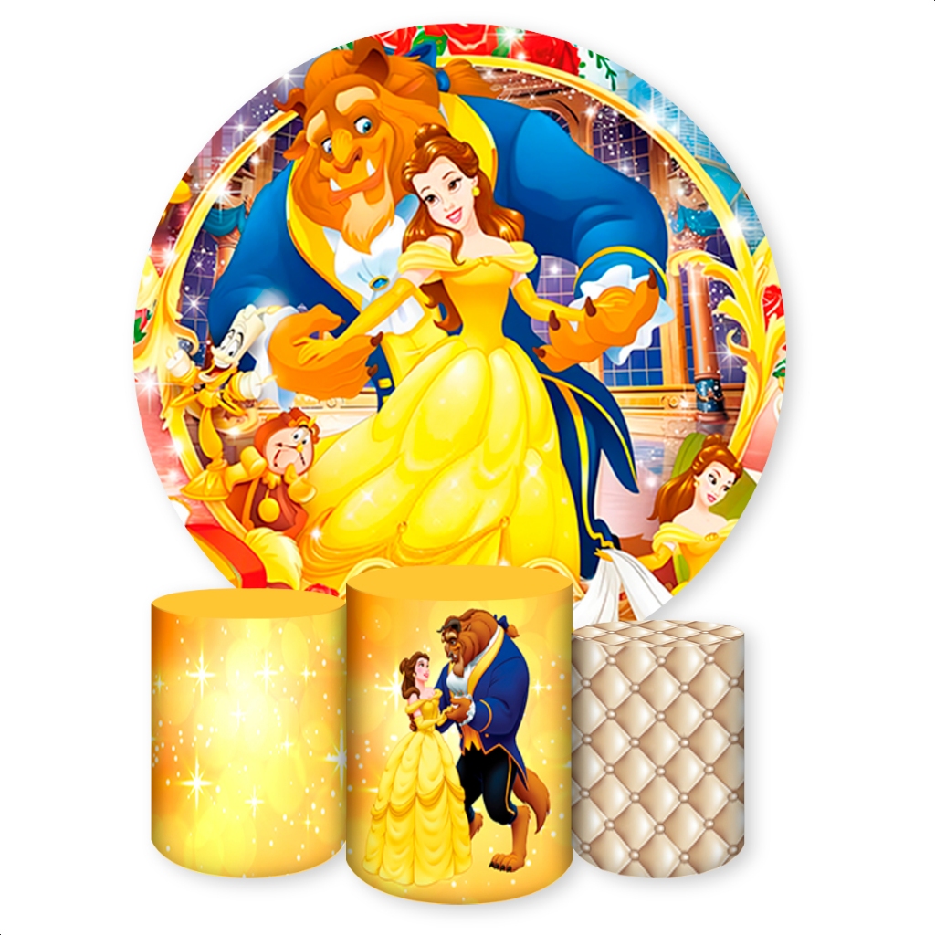 Capas Painéis de Festa Sublimados Vários Modelos Tema A Bela e a Fera em Oferta na Shopee