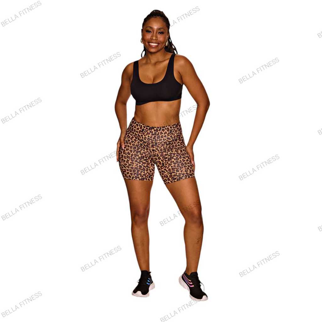 Shorts Academia Onça Cós Alto Fitness em Oferta na Shopee