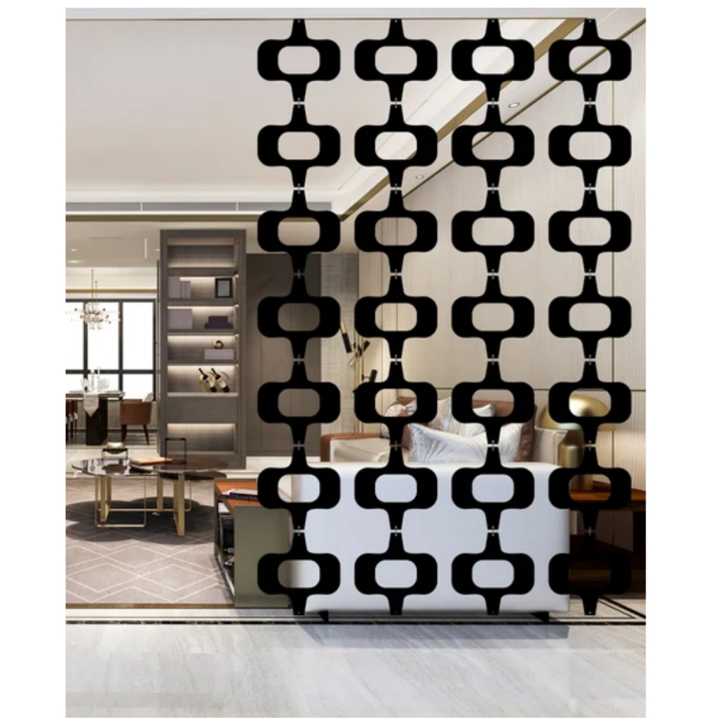 Kit Painéis de Ambientes Divisórias Decorativas Quarto Sala Cobogó em MDF 3mm Preto 20cm x 20cm