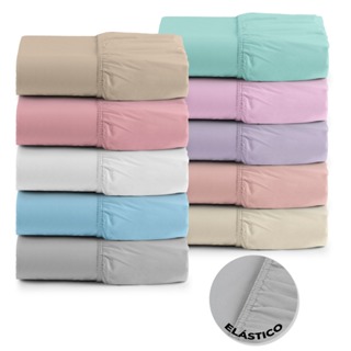 Lençol Com Elástico Avulso 400 Fios Liso Toque Macio em Oferta na Shopee