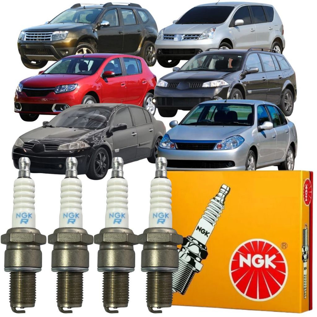 Jogo 04 Vela Ignição Ngk Renault Duster Fluence Logan Scenic em Oferta na Shopee